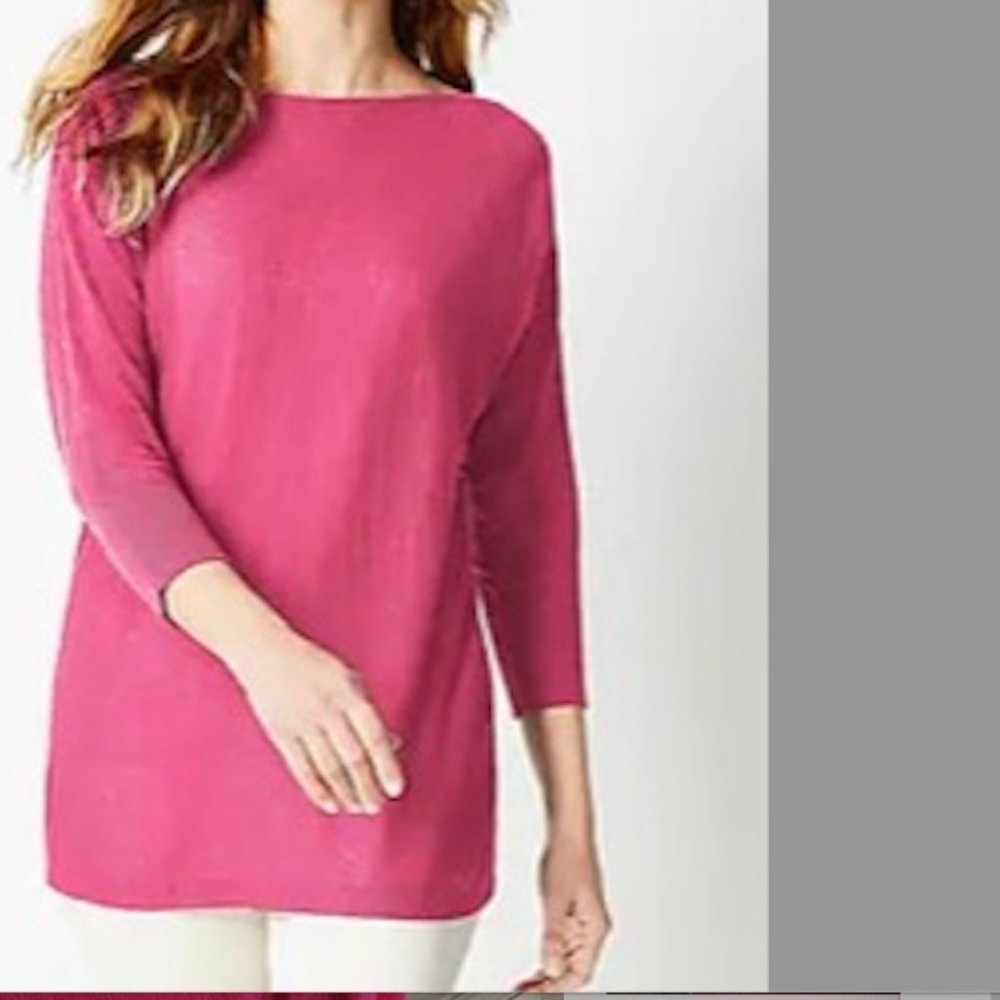 J. Jill Women's Scoop Neck Sweater in Raspberry Pink
